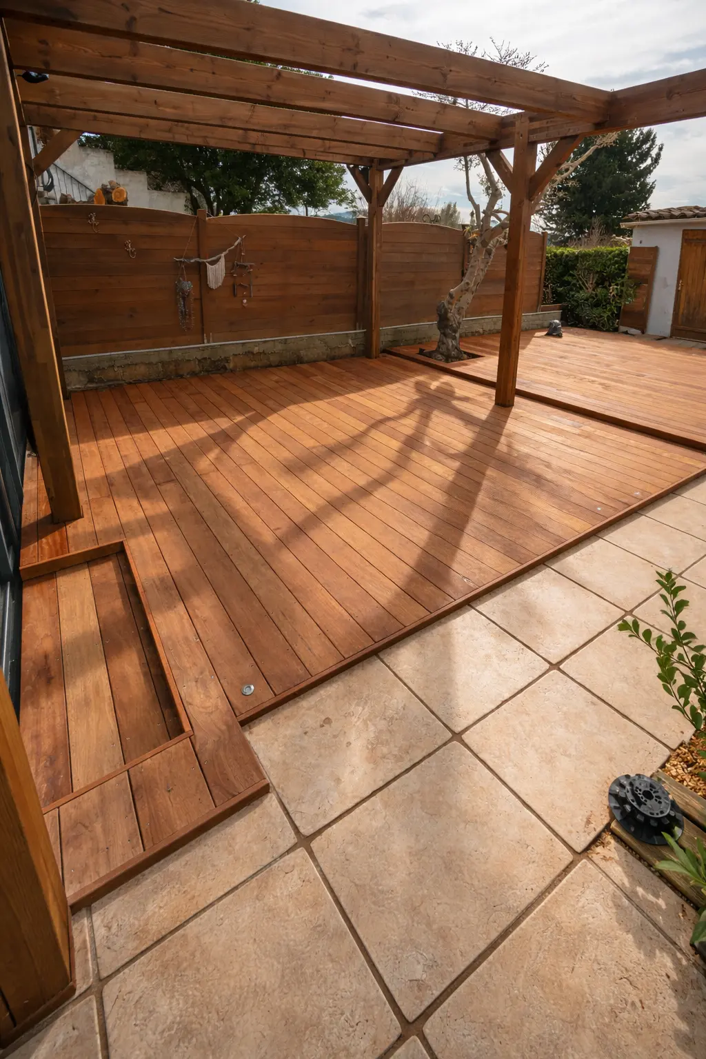 Terrasse bois extérieur réalisée par artisan dans le var